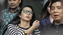 Artis peran Tyas Mirasih usai membuat laporan di Polda Metro Jaya, Jakarta, Rabu (21/3). Kedatangan Tyas untuk melaporkan pihak yang menuduhnya telah menculik anak. (Liputan6.com/Faizal Fanani)