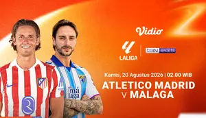 Atletico Madrid vs Málaga - La Liga 2026/27: Debut La Liga dengan Wajah Baru di Vidio
