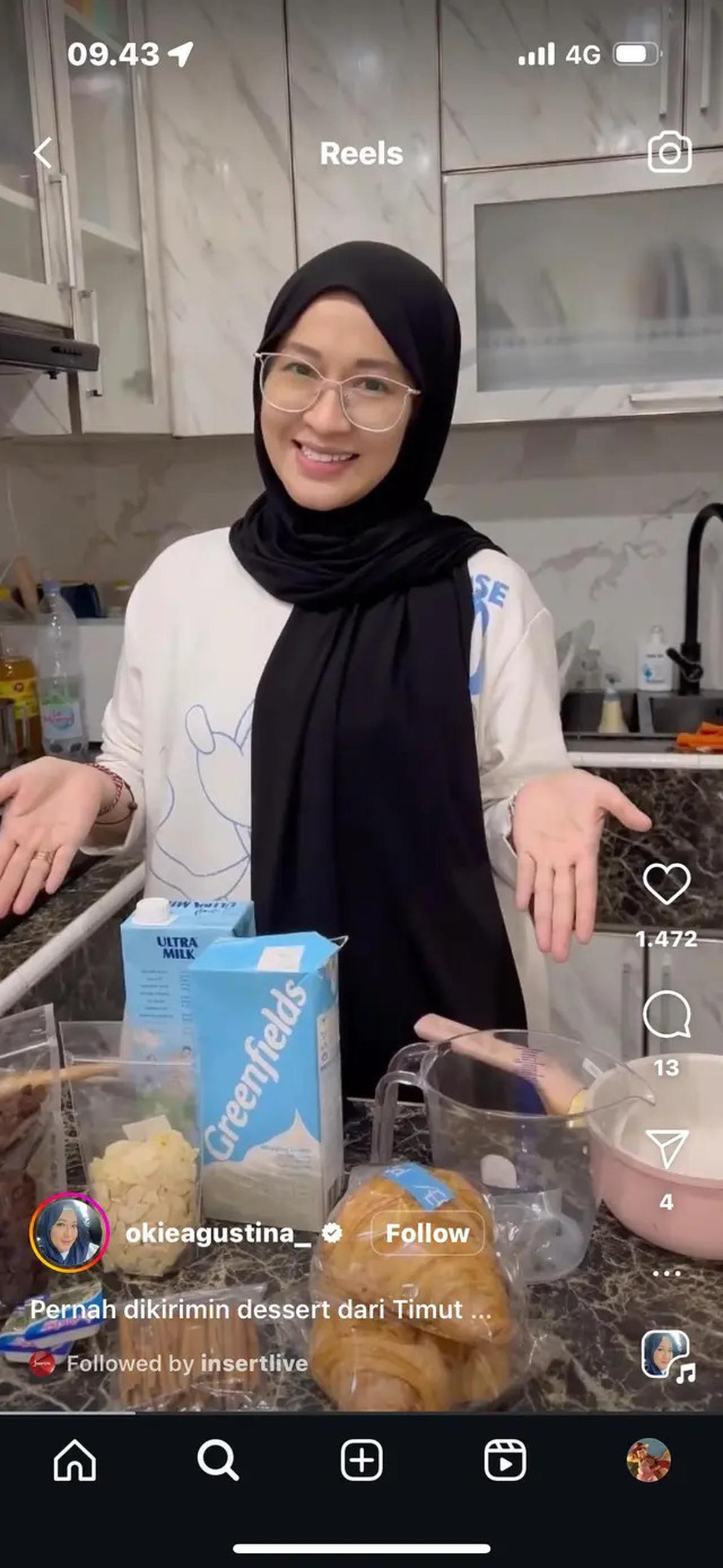 Potret Dapur Okie Agustina yang Elegan, Model Modern Bermotif Marmer