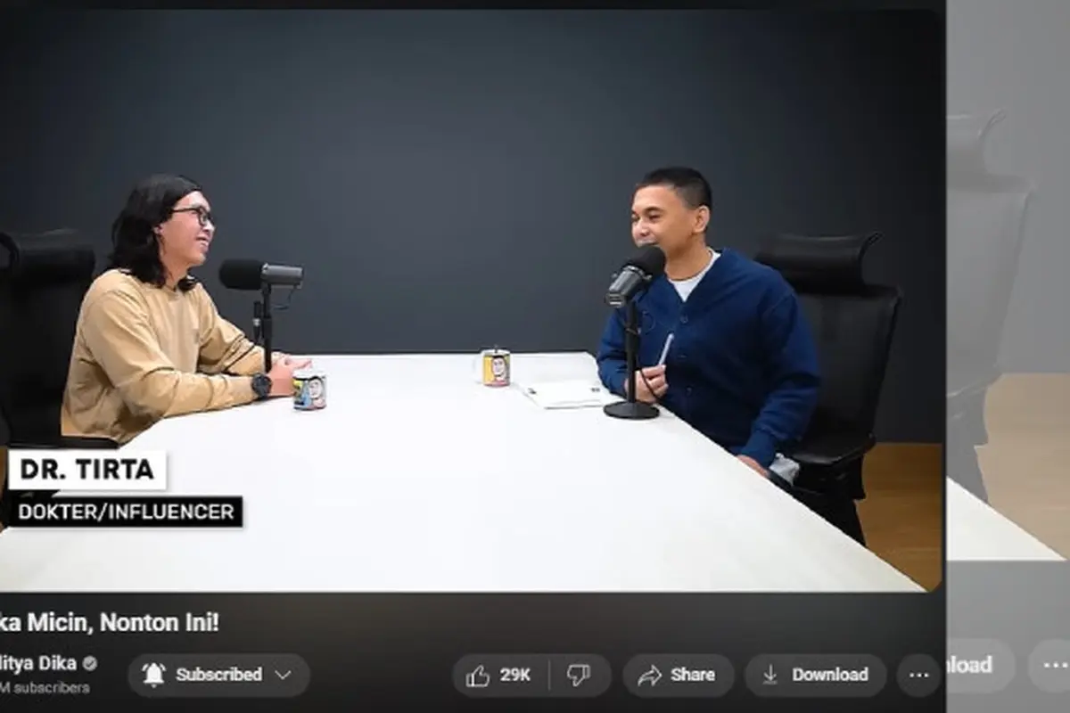 Simak Penjelasan Dokter Tirta tentang Penyakit Lambung dan Asam Lambung di Podcast Raditya Dika (Tangkapan Layar youtube.com/@radityadika)