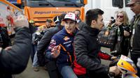 Marc Marquez tampil terdepan di MotoGP Prancis (REUTERS/Stephane Mahe)