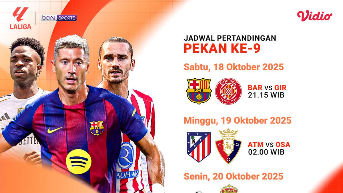 Catat Jadwal LaLiga 2025/26 Pekan 9, Tayang Eksklusif di Vidio