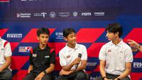 Tampak pembalap muda pada konferensi pers Kejurnas Pertamina Mandalika Racing Series 2026 hari Rabu (11/03/2026). (Mandalika Racing Series 2026)
