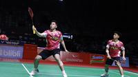 Ganda putra Indonesia, Sabar Karyaman Gutama/Moh Reza Pahlevi Isfahani, belum terbendung di babak 16 besar Indonesia Masters 2026, di Istora Senayan, Kamis (22/1/2026). (PBSI)