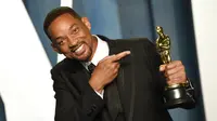 Will Smith dalam Piala Oscar 2022. (Evan Agostini/Invision/AP)