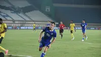 Ekspresi bintang Persib Bandung, Mariano Peralta, seteleh menjebol gawang Manila Digger pada playoff AFC Champions League 2 2026/2027 di Stadion Si Jalak Harupat, Soreang, Kab Bandung, Senin (31/8/2026). (Bola.com/Erwin Snaz)