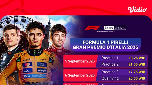 Live streaming F1 GP Italia 2025 eksklusif di Vidio. (dok. vidio.com)