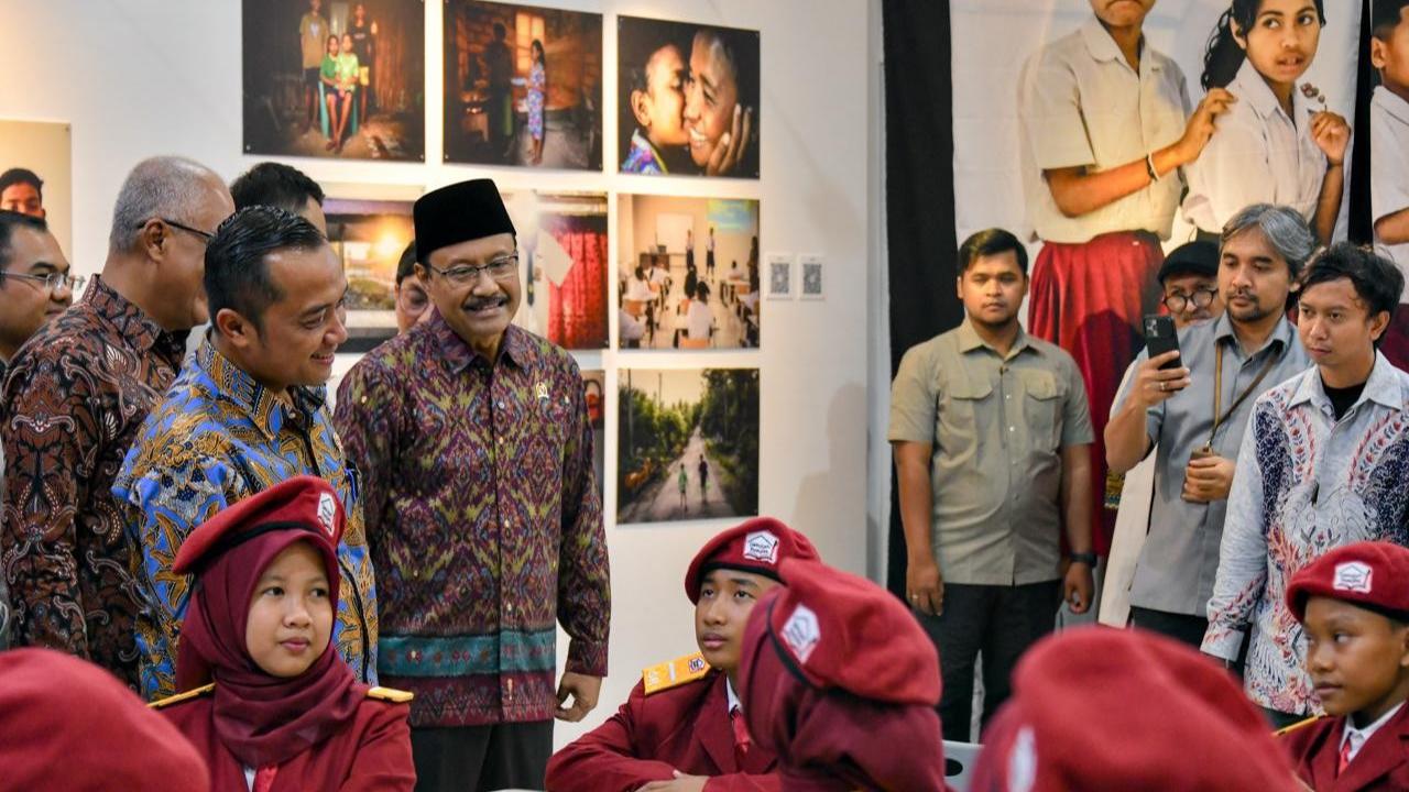 Menteri Sosial Saifullah Yusuf atau Gus Ipul saat menghadiri pembukaan pameran bertajuk