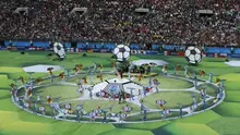 Suasana pembukaan Piala Dunia 2018 di Stadion Luzhniki, Moskow, Kamis (14/6/2018). (AP Photo/Victor Caivano)