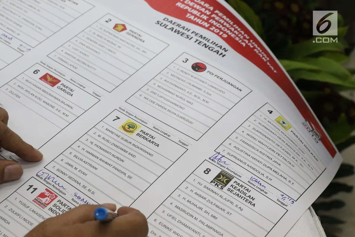 16 Perwakilan Partai Politik Tanda Tangani Persetujuan Surat Suara Pemilu 2019