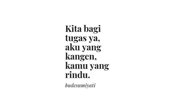 Kata-kata Bude Sumiyati Bertema Rindu ini Bikin Senyum Senyum