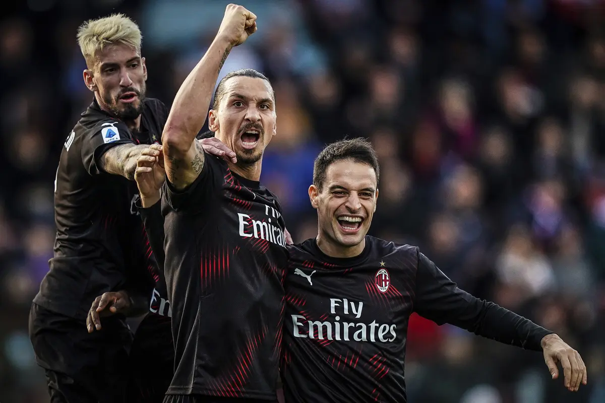 Selebrasi Zlatan Ibrahimovic Usai Cetak Gol Kemenangan AC Milan