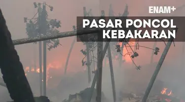 Kebakaran melanda Pasar Poncol, Senen, Jakarta Pusat pagi ini. Api melalap pasar yang dikenal menjual barang-barang bekas ini.