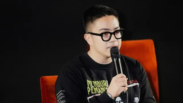 Umay Shahab dalam jumpa pers film Memburu Pemangsa di Jakarta, Senin (21/9/2026). (dok POPLICISTS Publicist)