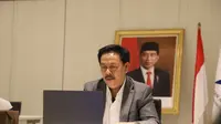 Kepala Perpusnas Muhammad Syarif Bando dalam Webinar Inovasi dan Kreasi Pustakawan Dalam Meningkatkan Kompetensi Menghadapi New Normal yang diadakan Universitas Hasanuddin, Makassar, pada Selasa (4/8/2020). (Liputan6.com/ Ist)
