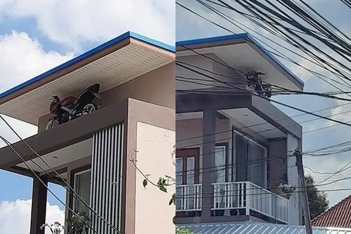 6 Potret Motor Parkir di Tempat Tak Biasa Ini Bikin Mikir Keras