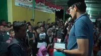 Calon wakil presiden nomor urut 02, Sandiaga Uno telat datang ke lokasi kampanye di Klaten, Jawa Tengah, Sabtu (29/12/2018) malam. (Istimewa)