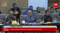 Menteri Koperasi dan Usaha Kecil dan Menengah Teten Masduki saat Rapat Kerja dengan Komisi VI DPR, Kamis (23/11/2023).