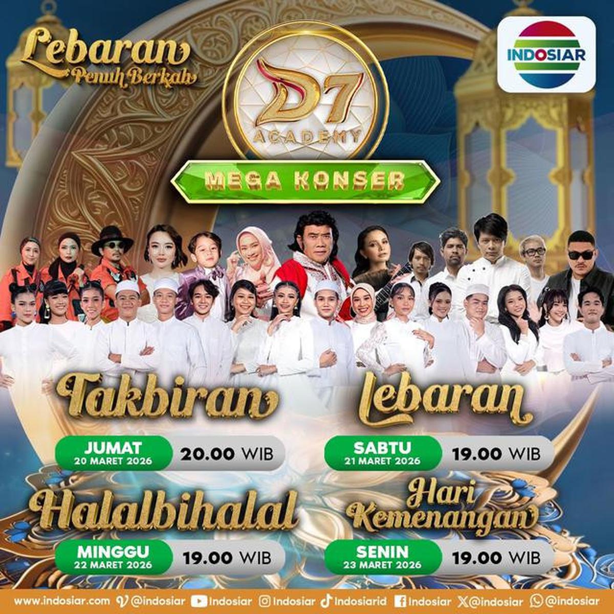 Lebaran Penuh Berkah Bareng Indosiar, D'Academy 7 Mega Konser Hingga Deretan Blockbuster Film Asia