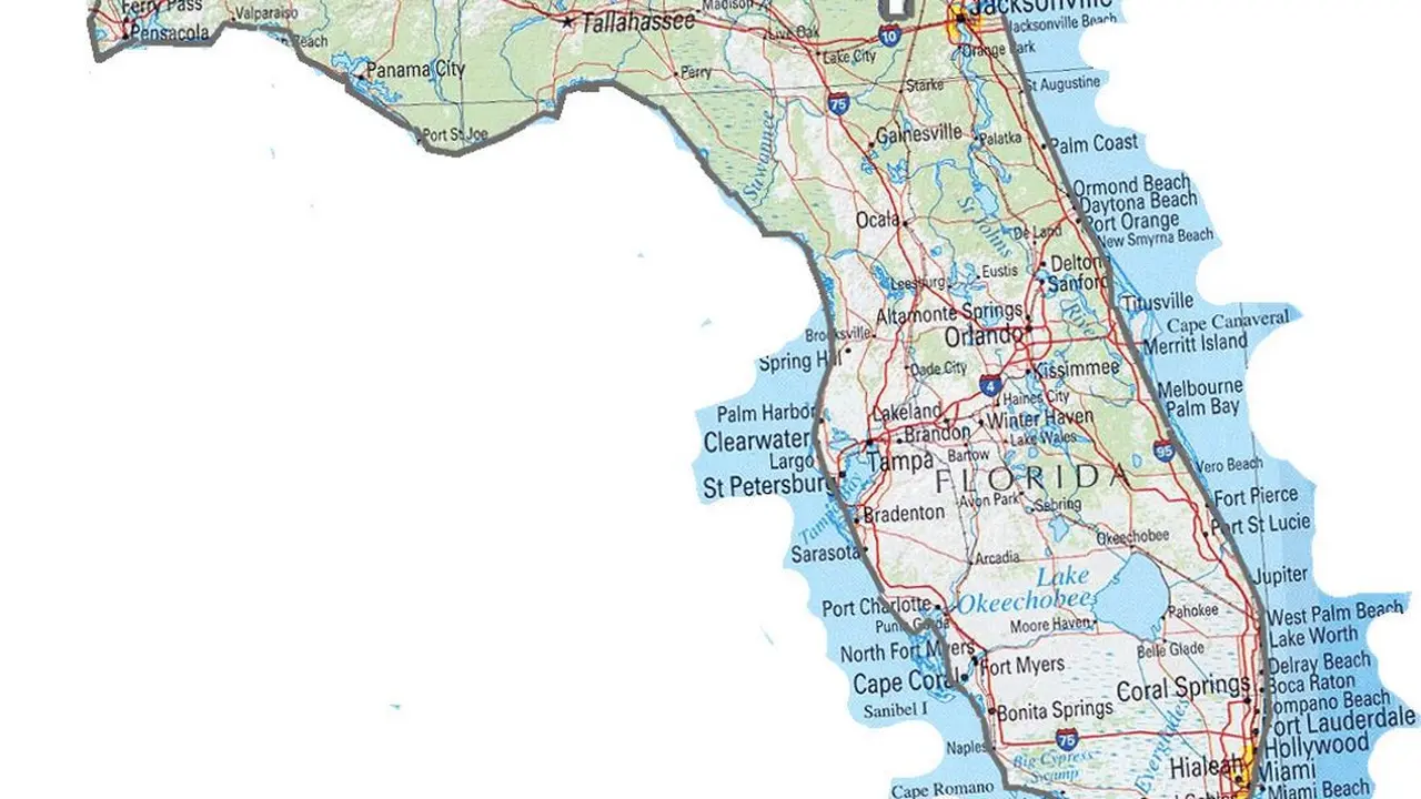 Ilustras peta negara bagian Florida, Amerika Serikat (Wikimedia Commons)