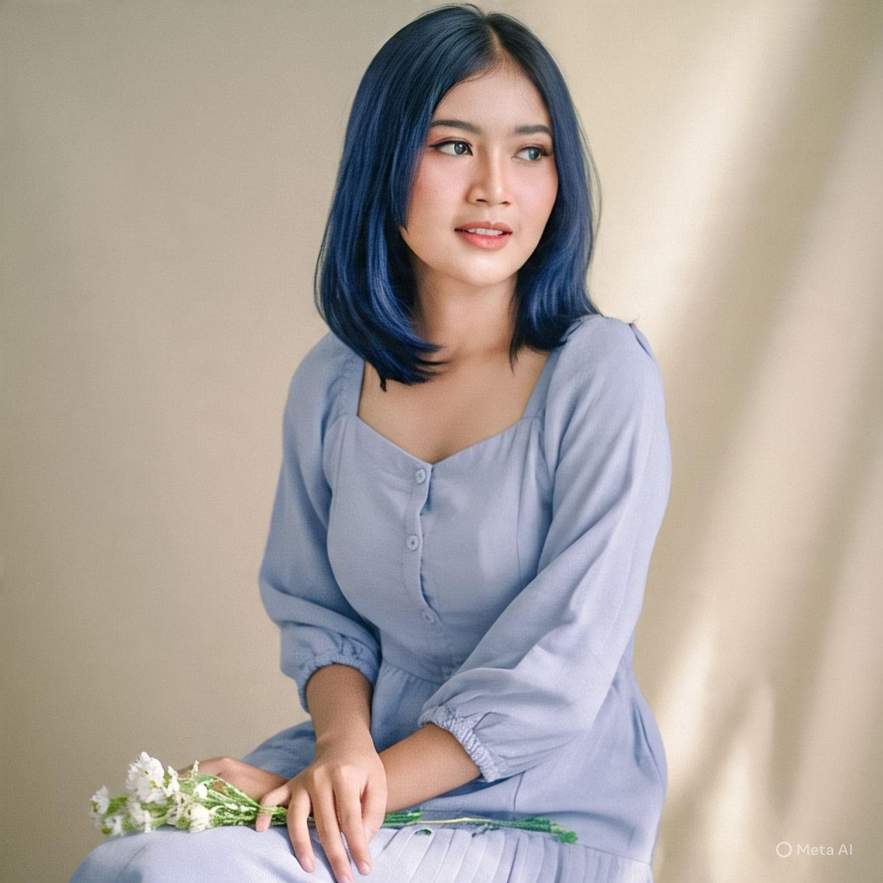 15 Inspirasi Cat Rambut Warna Biru yang Bikin Penampilanmu Makin Stunning