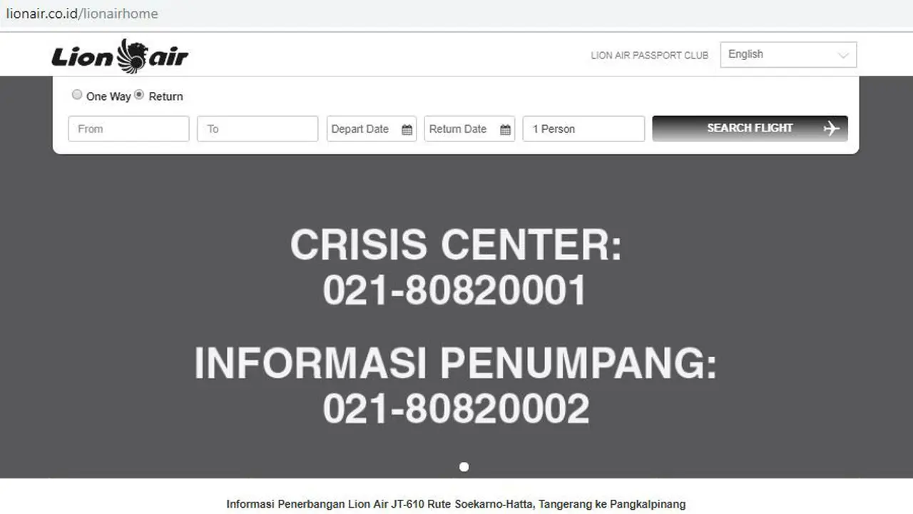 Situs Lion Air mengubah tampilan menjadi hitam putih