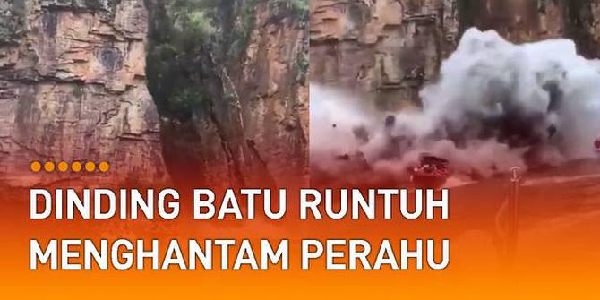 VIDEO: Viral Dinding Batu Runtuh di Wisata Air Terjun di Tenggara Brasil