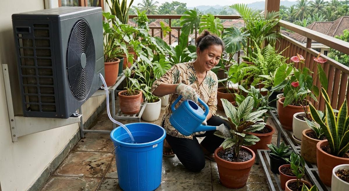 Cara Menyiram Tanaman dengan Air AC