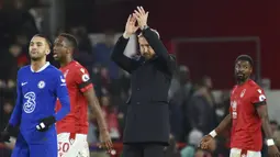 Hasil ini membuat Chelsea tertahan di posisi delapan klasemen sementara Premier League 2022/2023 dengan raihan 25 angka dari 16 laga. Sementara itu Forest masih berada di posisi 18 klasemen dengan raihan 14 angka dari 17 pertandingan. (AP Photo/Rui Vieira)