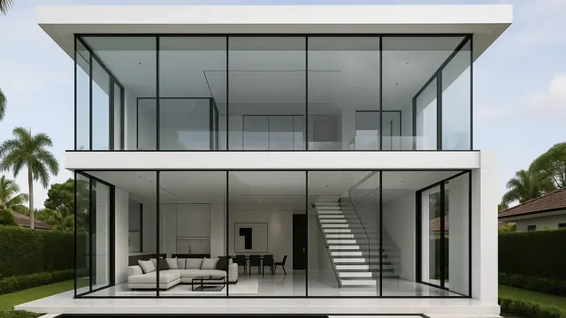 Desain Rumah Minimalis Mewah 2025 Dengan Fasad Full Glass/Ilustrasi gambar oleh AI