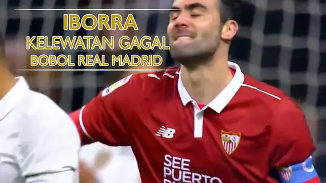 Video Real Madrid gagal dibobol meski peluang emas didapat pemain Sevilla, Vicente Iborra, di Copa del Rey, Rabu (4/1/2017).