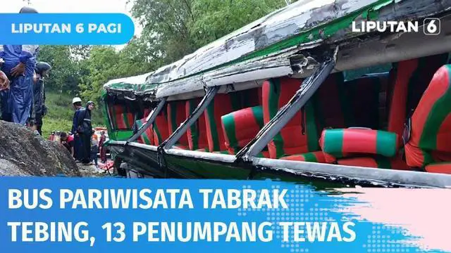 VIDEO: Bus Pariwisata Tabrak Tebing di Bantul, Sejumlah Penumpang Terpental dan 13 Tewas