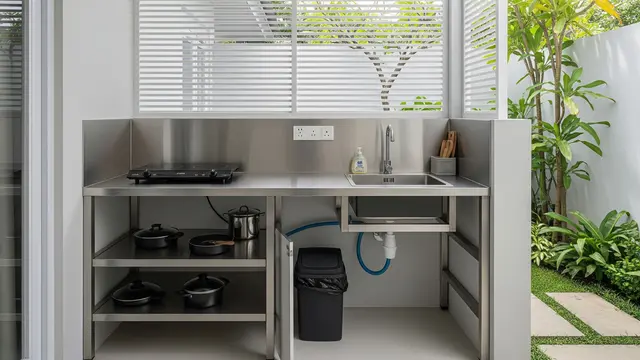 Desain Dapur Outdoor Sederhana yang Cocok untuk Rumah di Gangh/Ilustrasi AI