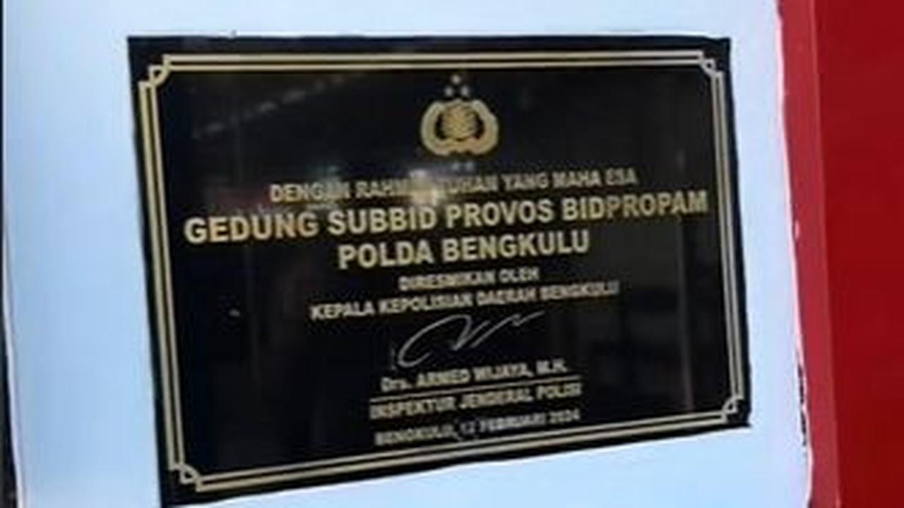 Menurut informasi, Gedung Subbid Provos Bidpropam Polda Bengkulu baru diresmikan pada 12 Februari 2024 oleh Kapolda Bengkulu Irjen Pol Armed Wijaya.