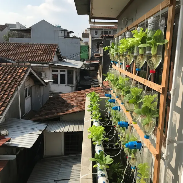 Konsep Kebun Sayur Bareng Ibu-Ibu RT Modal di Bawah Rp200 Ribu (AI)