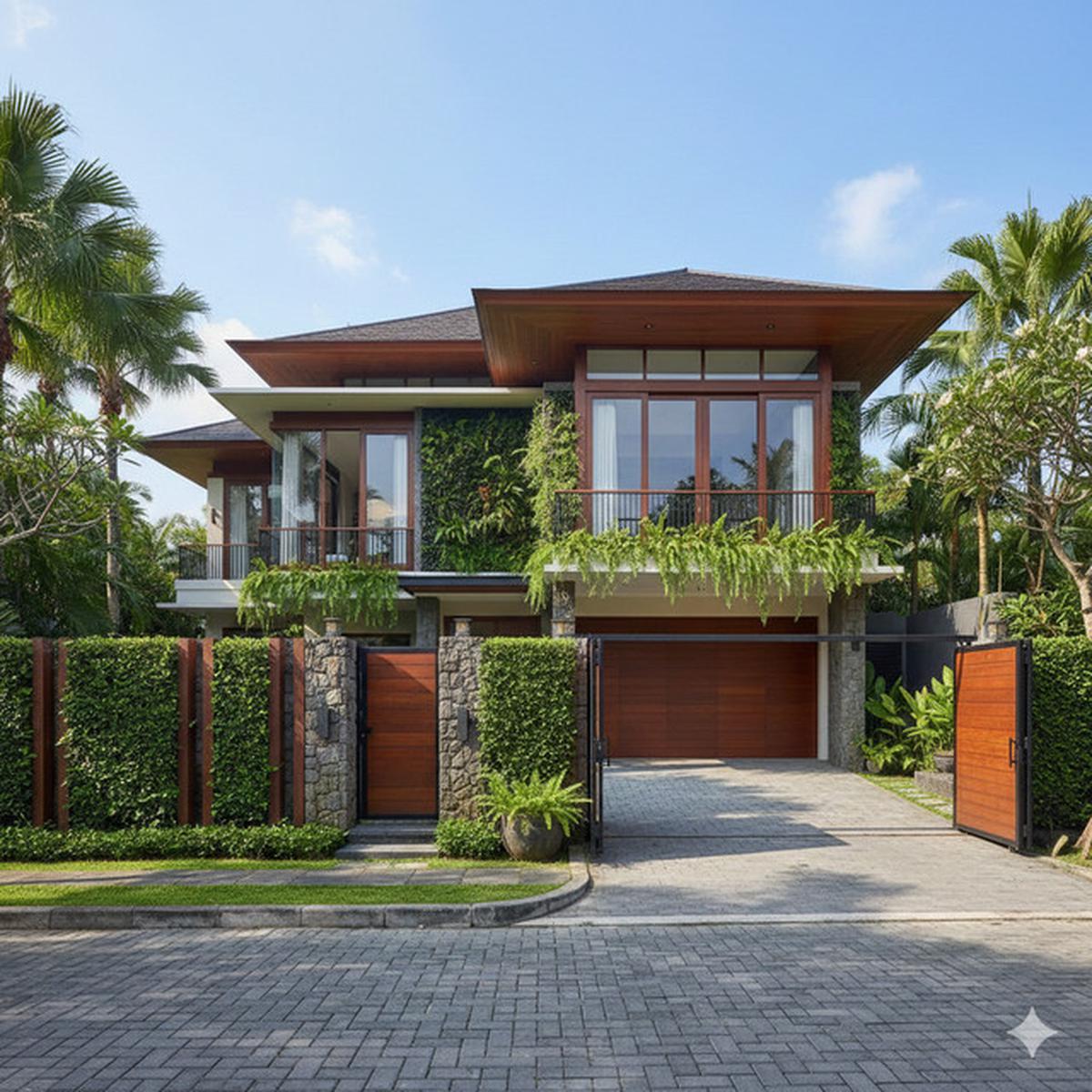 Model Rumah dengan Pagar Teh Tehan