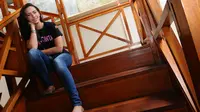 Nadine Alexandra berperan sebagai Zelena dalam sinetron drama yang berjudul "Detak Cinta"  menghadiri acara jumpa pers di Kawasan Pajajaran, Bogor, Jawa Barat, Jum'at (14/3). Foto/Lipitan6.com : Andrian Martinus Tunay