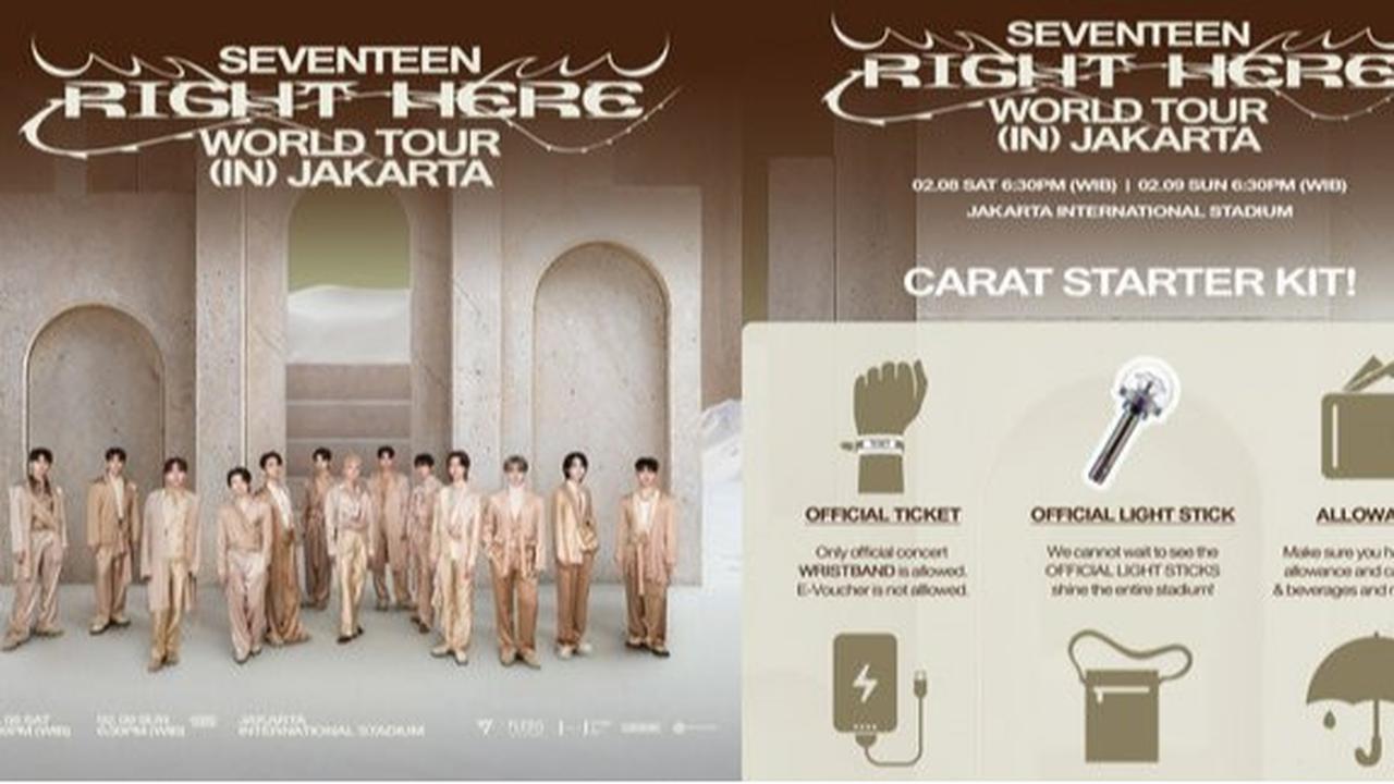 Konser SEVENTEEN 'RIGHT HERE' IN Jakarta Day 2: Simak Info Tiket, Starter Kit hingga Lokasi Parkir Kendaraan Gratis di Sini