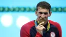 Michael Phelps menjadi atlet AS paling fenomenal di kancah Olimpiade setelah merebut medali emas di final renang 4 x 200 meter gaya bebas estafet putra, Selasa (10/8). Ia dijuluki "Fish Flying" karena kecepatannya di air.  (REUTERS / Marcos Brindicci )