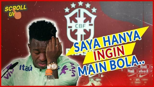 Berita Video, tangis Vinicius Junior pecah saat konferensi pers pada Kamis (26/3/2024)