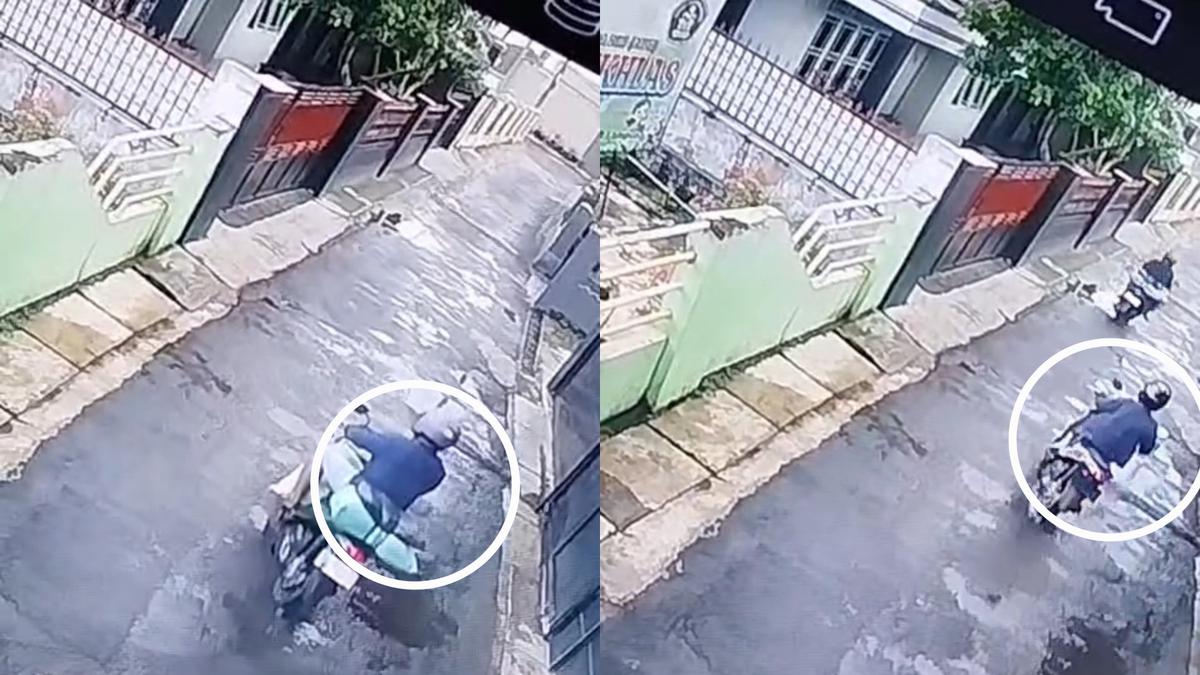 Kurir di Bandar Lampung Menangis Motor Berisi 66 Paket Digasak Maling