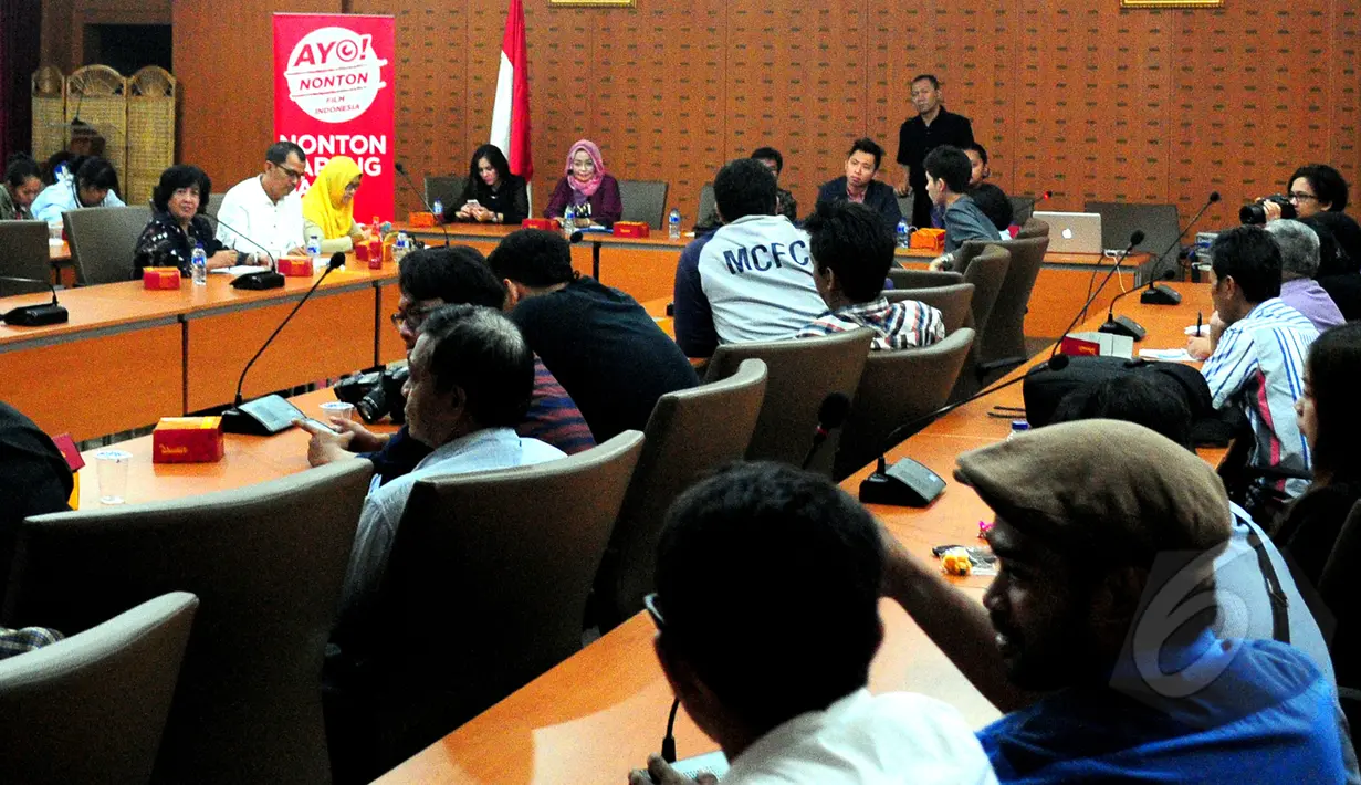 Suasana konferensi pers Panitia Hari Film Nasional 2015 di gedung Kementerian Pendidikan dan Kebudayaan, Sudirman, Jakarta, Kamis (12/3/2015). (Liputan6.com/Yoppy Renato