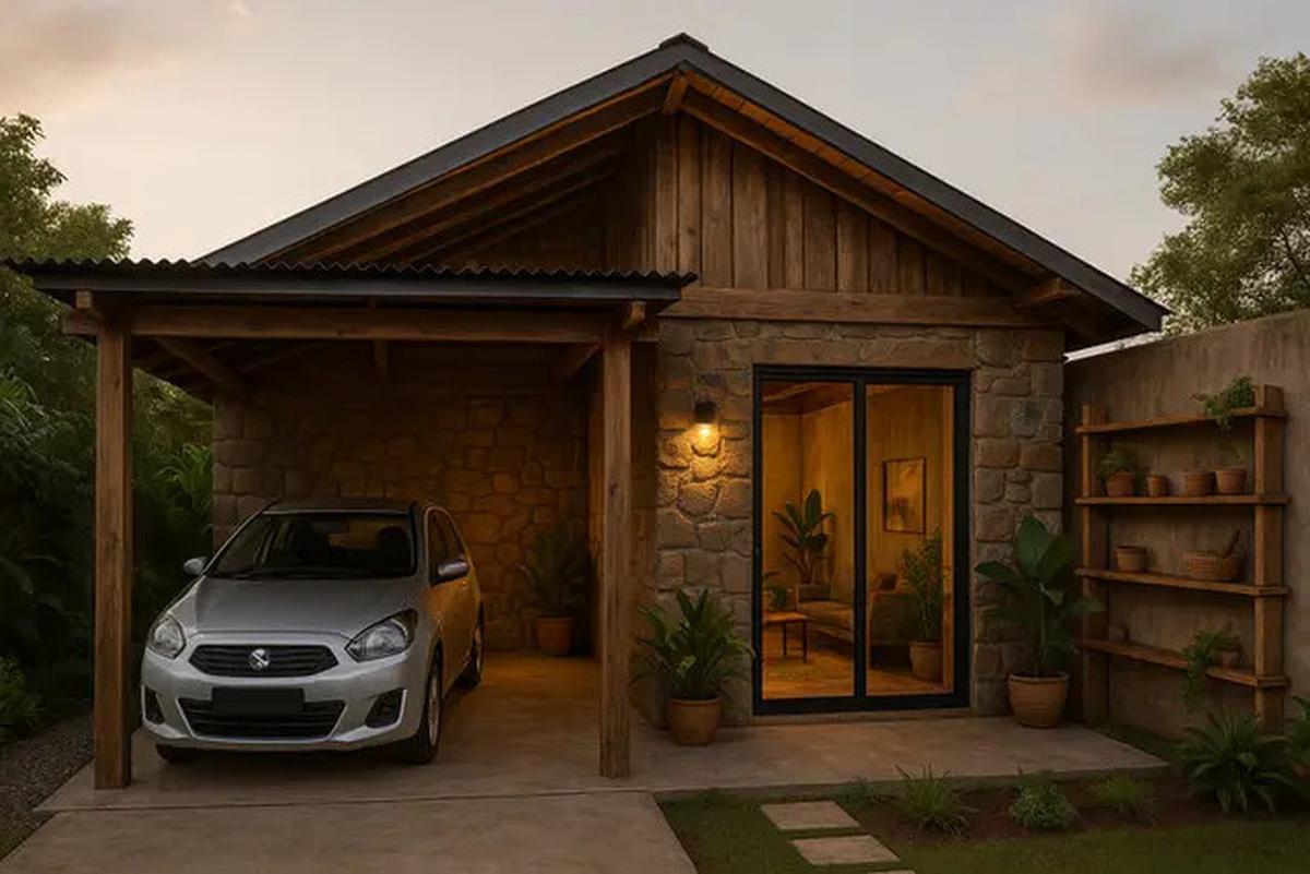 7 Desain Rumah Type 21 dengan Garasi, Fungsional untuk Motor dan Mobil