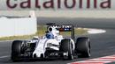 Pebalap Williams Martini Racing,  Valtteri Bottas  mencatat waktu tercepat yaitu 1m23,261s pada sesi kedua tes pramusim di Sirkuit Catalunya, Barcelona, Rabu (2/3/2016). Malam WIB. (AFP/Josep Lago)
