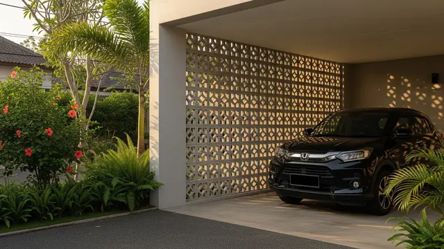 Model Roster untuk Area Carport agar Tidak Terlalu Terbuka (AI Generated)