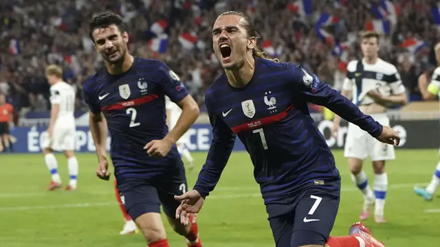 Foto: Antoine Griezmann Borong Dua Gol Kemenangan Prancis atas Finlandia dalam Laga Kualifikasi Piala Dunia 2022