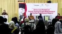 Doktor Ilmu Pertahanan Hasto Kristiyanto hari ini hadir di Universitas Paramadina untuk berbicara tentang Diskursus Pemikiran Politik Soekarno dan Relevansi Terhadap Pertahanan Negara. (Foto: Dokumentasi PDIP).
