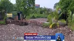 Sampah masih menumpuk di Kali Pisang Batu, Kabupaten Bekasi, meski sudah dibersihkan.