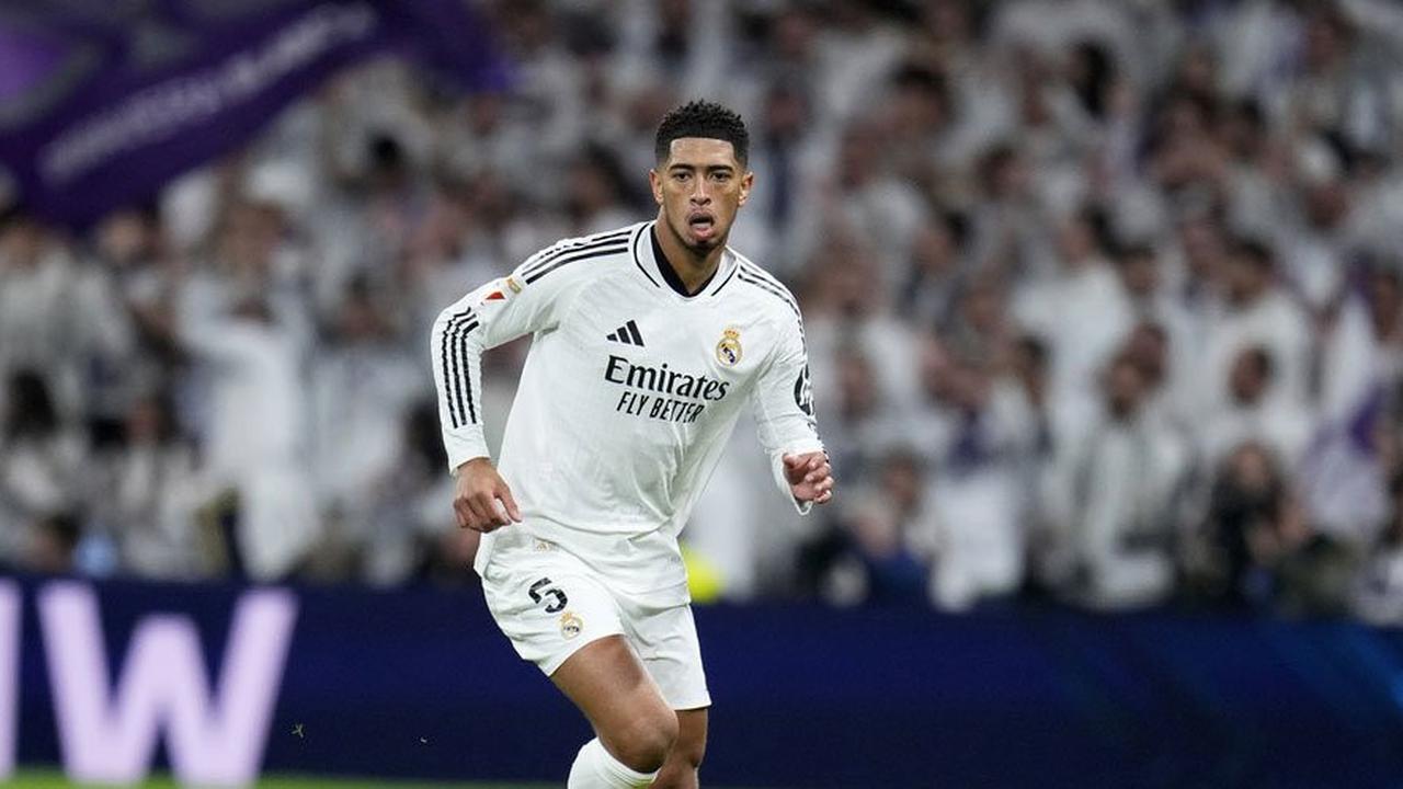 La Liga 2024/25: Pemain Real Madrid, Jude Bellingham, dalam laga derby vs Atletico Madrid di pekan 23 (c) AP Photo/Manu Fernandez