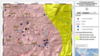 Kawasan dampak kerusakan dan sebaran gempa bumi Sumedang (Sumber BMKG) dalam peta kawasan rawan bencana gempa bumi tinggi. (sumber gambar: Badan Geologi)